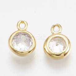Brass Cubic Zirconia Charms&nbsp;KK-T035-15