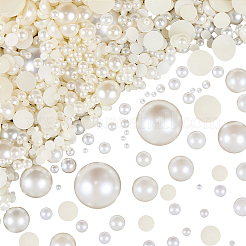 8 Styles Half Round ABS Plastic Imitation Pearl Cabochons&nbsp;OACR-PA0001-19