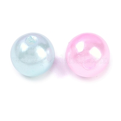 ABSプラスチックパール調ビーズ  ラウンド  ミックスカラー  淡いターコイズ  6~10x5~9mm  穴：1.8~2.5mm&nbsp;X-KY-G030-01B