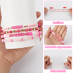 Polymer Clay & Crystal Beads Cup Chain Sets&nbsp;AJEW-WH20072-35A