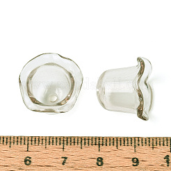 透明なアクリルビーズキャップ  花  ダークシーグリーン  14.5x17.5~18x17.5~18mm  穴：2mm  約543個/500g&nbsp;TACR-T028-58B