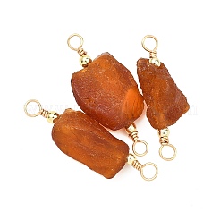 Raw Rough Natural Amber Nuggets Links Connector Charms with Copper Wire Loops&nbsp;PALLOY-JF05336