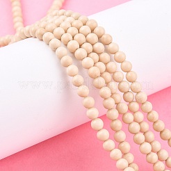 天然石フォッシルビーズ連売り  ラウンド  4mm  穴：1mm  約88個/連  15インチ&nbsp;X-G-E110-4mm-2