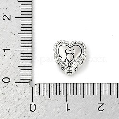 925スターリングシルバーヨーロピアンビーズ  ハート  牡牛座  9.5x9.5~10x7mm  穴：4.5mm&nbsp;STER-R005-02AS-02