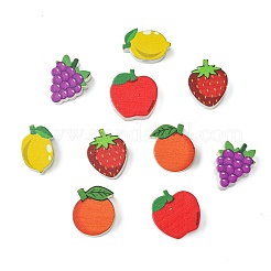 50Pcs 5 Styles Printed Wood Beads&nbsp;WOOD-CJ0002-38