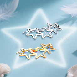 8Pcs 2 Colors Iron and Zinc Alloy Star Hair Barrettes&nbsp;PHAR-HY0001-06