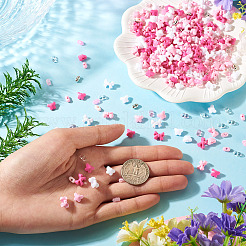 混合スタイルのアクリルビーズ  ピーナッツと蝶結びと蝶  ピンク  6.5~7.5x4~10x3~5.5mm  穴：1.2~1.6mm&nbsp;SACR-TA0001-81B