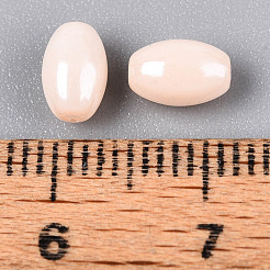 不透明色光沢ガラスシードビーズ  丸い穴  オーバル  ミスティローズ  6.5~7x4~4.5mm  穴：0.9~1mm  約2645個/ポンド&nbsp;SEED-N008-02A-04