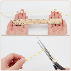 ミルクファイバー刺繍フラワーレースリボン 4個 4スタイル  フラワーレーストリム  服飾材料  きいろ  14~36mm  約3ヤード/個  1個/スタイル&nbsp;DIY-WR0003-75