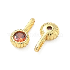 Brass Micro Pave Cubic Zirconia Pendants&nbsp;KK-L264-01G