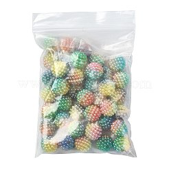 40個の模造真珠アクリルビーズ  ベリービーズ  組み合わせビーズ  ラウンド  赤ミディアム紫  15.5mm  穴：2.5mm&nbsp;OACR-FS0002-89A-09