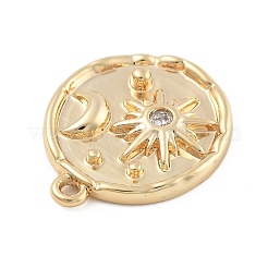 Brass Micro Pave Cubic Zirconia Pendants&nbsp;KK-D283-32G-02