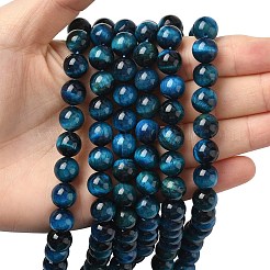 天然石タイガーアイビーズ連売り  染め＆加熱  ラウンド  10mm  穴：1mm  約38~39個/連  15.1インチ（38.5cm）&nbsp;G-K203-87-10mm