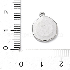304ステンレスペンダント  フラットラウンド  ステンレス鋼色  ムーン  16x13x2.5mm  穴：1.2mm&nbsp;STAS-K291-12P-01