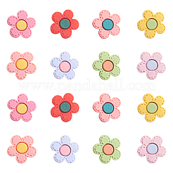 樹脂カボション  DIYアクセサリー  花  ミックスカラー  17x18x3mm  5個/カラー  8色  40個/袋&nbsp;RESI-CJ0001-63