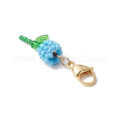 Mother's Day Carnation Glass Seed Beads & Acrylic Dendant ecorations&nbsp;HJEW-MZ00228-05