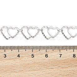 変色しにくい304ステンレススチールチェーンブレスレット  カニカン付き  ハート  ステンレス鋼色  7-5/8インチ（19.5cm）&nbsp;BJEW-P236-06P