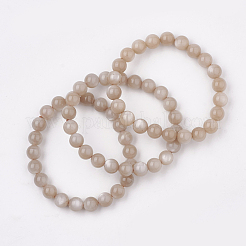 天然サンストーンストレッチブレスレット  ラウンド  2-1/8インチ（5.5cm）  ビーズ：8mm&nbsp;BJEW-S138-02C-8mm