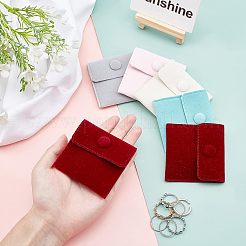 ベルベットのバッグ  鉄のスナップボタン付き  ジュエリーポーチバッグ  ギフトバッグ  ミックスカラー  9.5x7.5cm  5色  2個/カラー  10pc&nbsp;TP-NB0001-22