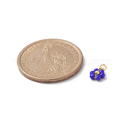 8 個 8 色フラワーガラスシードビーズチャーム  18KGP本金メッキ銅線で包まれた  ミックスカラー  9x6x2mm  穴：1.4mm  1pc /カラー&nbsp;PALLOY-JF02004-02
