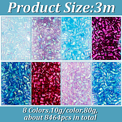 80G 8 Colors Plastic Tube Beads&nbsp;KY-HY0001-14B