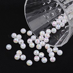 ファセットカラフルな環境に優しいポリスチレンアクリルラウンドビーズ  ABカラー  ホワイト  8mm  穴：1.5mm  約1324個/331g&nbsp;LS-SACR-K001-8mm-78