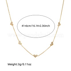 Heart Stainless Steel & Natural Shell Necklaces & Stud Earrings Sets&nbsp;FS-WGB84F7-02