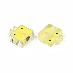 透明なアクリルビーズ  エナメル  兎  シャンパンイエロー  24x22x8mm  穴：3mm&nbsp;ACRC-S039-10C
