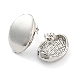 Rack Plating Brass Oval Stud Earrings&nbsp;EJEW-P242-07P