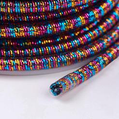 ポリエステルメタリックコード  内部の鉄チェーン付き  カラフル  4x3.5~4mm  約18ヤード/ロール&nbsp;MCOR-P004-13