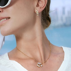 女性用304ステンレススチールラインストーンスタッドピアス  菱形  18KGP本金メッキ  21.5x7.5mm&nbsp;SA-CBA0E8A-03G