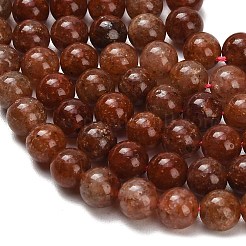 天然ゴールドストロベリークォーツビーズ連売り  スムーズなラウンド  8~8.5mm  穴：1mm  約23個/連  7.48''（19センチメートル）&nbsp;G-F833-R01-8mm-02