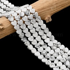 天然石ハウライトビーズ連売り  ハート  6x6x2mm  穴：0.7mm  約65~72個/連  13.39''（34cm）〜15.35''（39cm）&nbsp;G-A272-A01-14