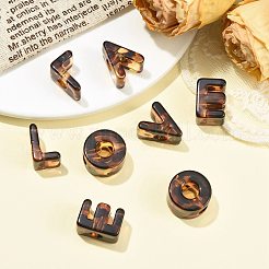 8個 4スタイル ヒョウ柄 アクリル ヨーロピアンビーズ  大穴ビーズ  混合図形  21~22x14~18.5x13.5~14mm  穴：6mm  2個/スタイル&nbsp;MACR-FS0002-48
