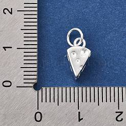 スターリングシルバーのチーズチャーム925個  丸カン付き  銀  11x6x4.5mm  穴：3.5mm&nbsp;STER-D306-06S