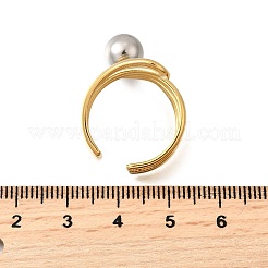 304ステンレススチールカフリング  女性のための  プラチナ·ゴールデン  22mm  usサイズ7 1/4(17.5mm)&nbsp;RJEW-V014-03GP