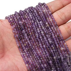 Faceted Natural Amethyst Beads Strands&nbsp;G-RM241221-C35-01
