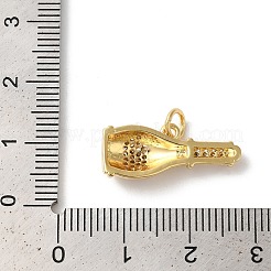 Rack Plating Brass Clear Cubic Zirconia Pendants&nbsp;KK-Z056-25G
