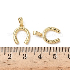 真鍮チャーム  蹄鉄チャーム  18KGP本金メッキ  14.5x12x2mm  穴：3x5.5mm&nbsp;KK-I371-06G