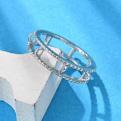 Original Design 925 Sterling Silver Loop Ring Settings&nbsp;FIND-Z078-01P