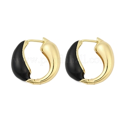 Brass Enamel Stud Earrings&nbsp;EJEW-M082-03G