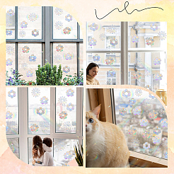 PVC 防水ショーウィンドウ装飾ステッカー  花  ステッカー：38~66x38~66mm&nbsp;DIY-WH20007-17J