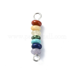 7 Chakra Gemstone Beaded Connector Charms&nbsp;PALLOY-JF02531-01