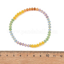 Dyed Natural White Jade Rondelle Beads Stretch Bracelets for Women&nbsp;BJEW-JB14235-02