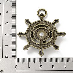 合金のチベット風チャーム  舵  アンティークブロンズ  45x40.5x5.5mm  穴：3x6mm&nbsp;PALLOY-A007-03AB