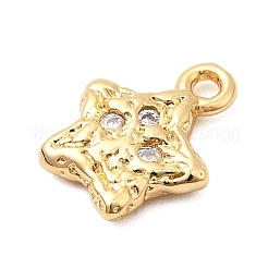 Brass Micro Pave Clear Cubic Zirconia Charms&nbsp;KK-F916-31G