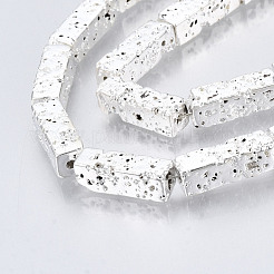 Electroplated Natural Lava Rock Beads Strands&nbsp;X-G-T114-63S