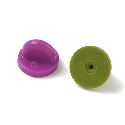 プラスチック製ブローチピンの留め具  ブローチクラッチバック  フラットラウンド  ミックスカラー  10.5x7mm  穴：0.8mm&nbsp;KY-G037-01A