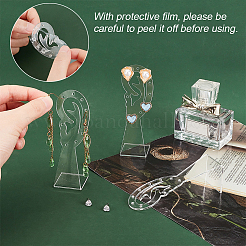 Transparent Acrylic Slant Back Earring Display Stands&nbsp;EDIS-WH0035-07A