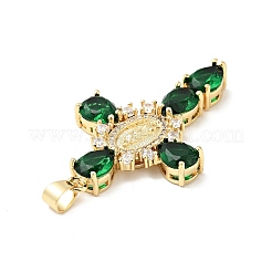 Rack Plating Brass Micro Pave Cubic Zirconia Pendants&nbsp;ZIRC-I059-15G-03